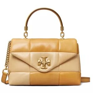 Tory Burch Kira Butter Yellow Patchwork Satchel